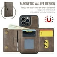 thumbnail image 6 of ELEHOLD Case for iPhone 14 Pro, Magnetic 2 in 1 Detachable Leather Wallet Case with Card Holder & Stand,Coffee, 6 of 6