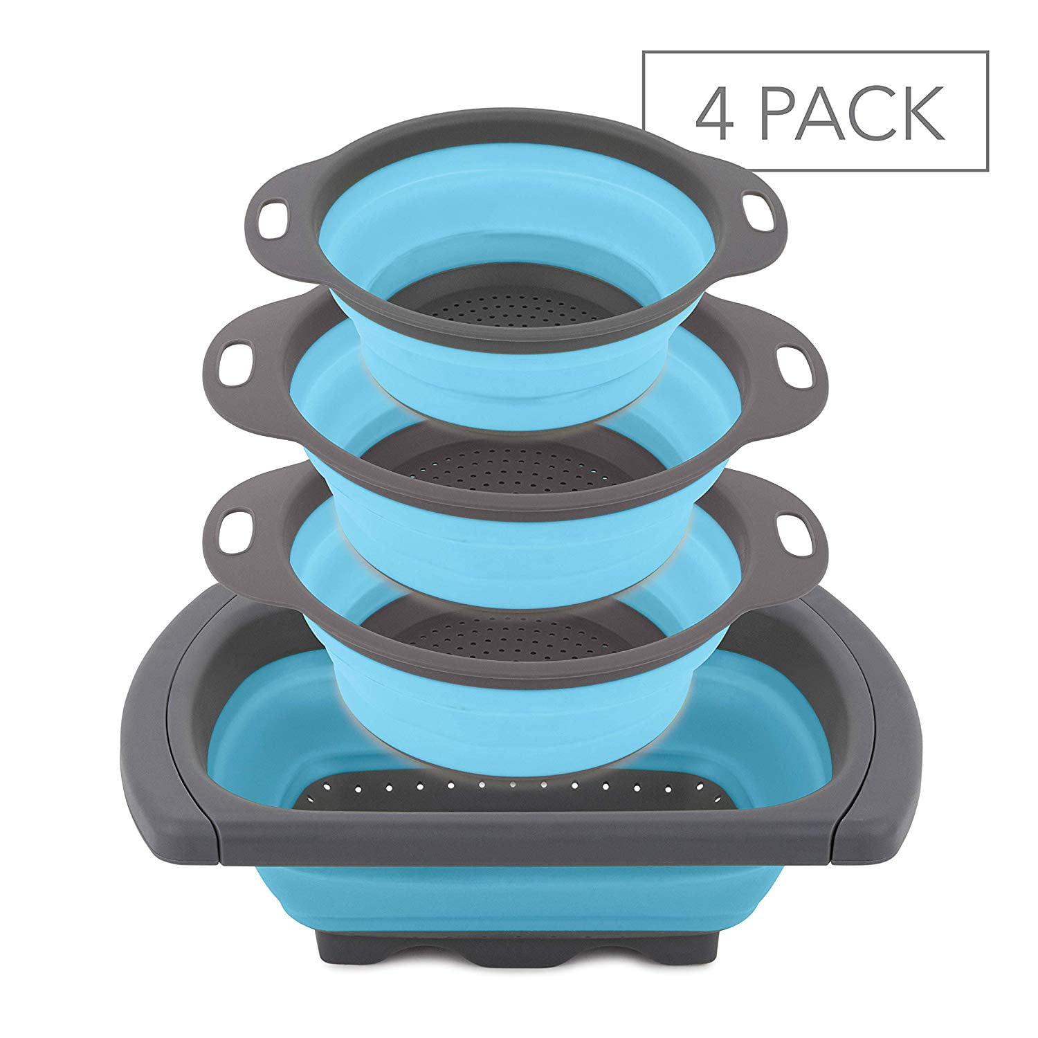 Kitchen QiMH Collapsible Colander Set of 31pc 6 Quart Over the Sink