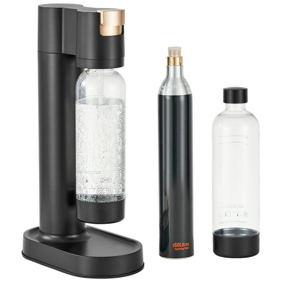 KFFKFF 1 CO2 Cylinder Sparkling Water 2 PET Bottle Sparkling Water Machine Black (not contain CO2 GAS )