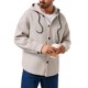 thumbnail image 3 of Ceisia Men's fashion casual solid color hooded button-down jacket pocket Gift long sleeve outerwear, 3 of 8