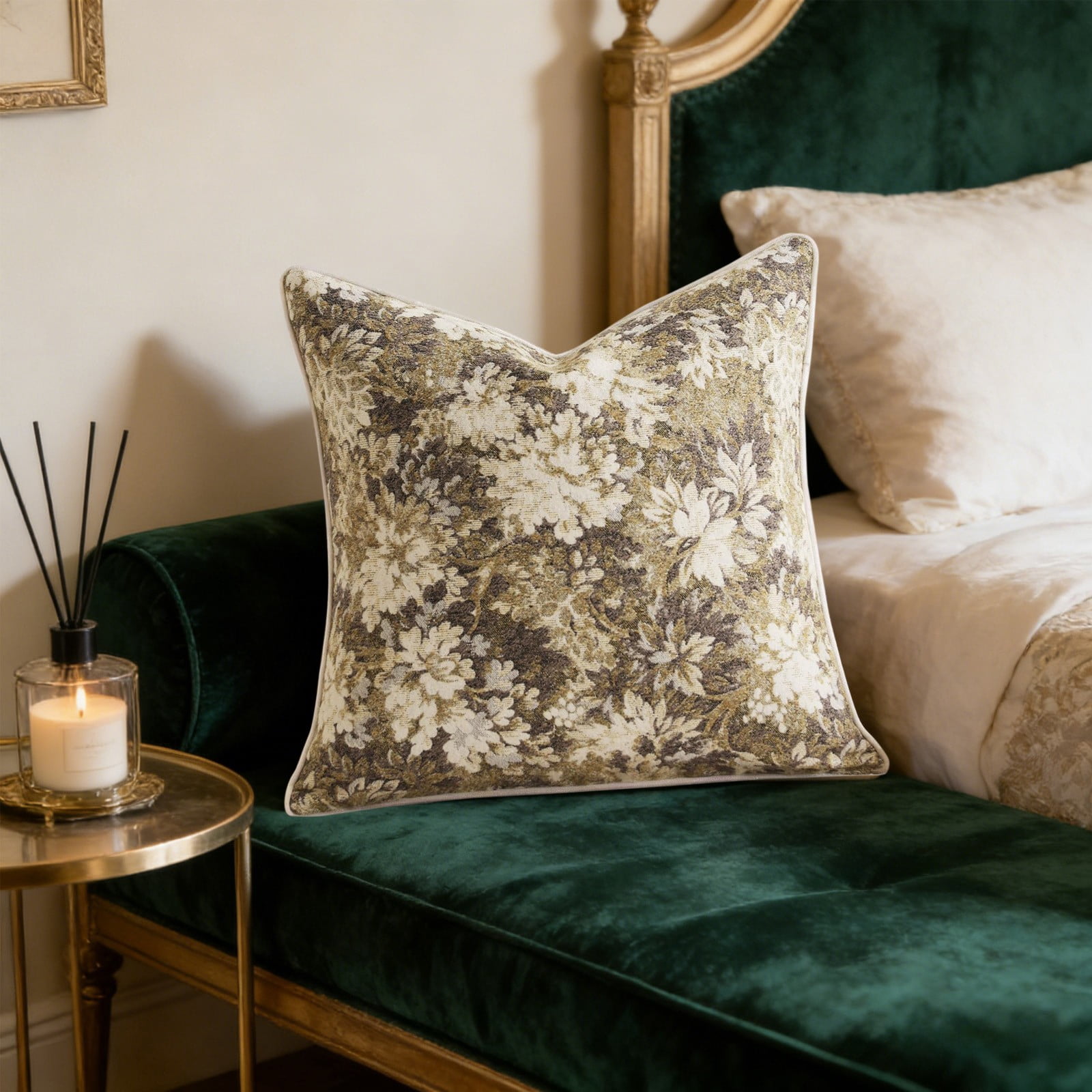 Vintage Floral Pillow Covers - Pack Of 2, 18x18 Inch Boho Rural Accents for Rectangular Decorative Throw Pillows