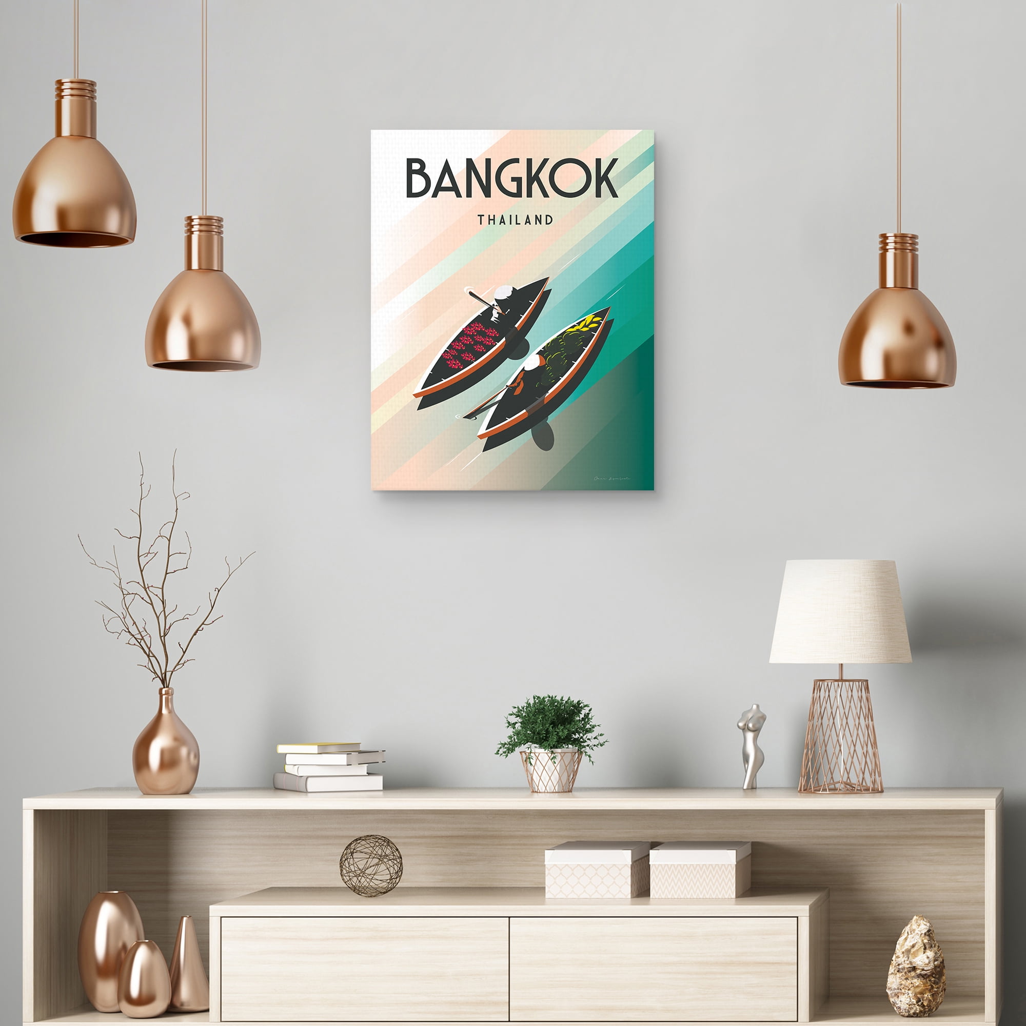 Masterpiece Art Gallery Bangkok Thailand Cities Canvas Art Print, 22" x 28", by Omar Escalante