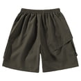 thumbnail image 4 of CONZONE Mens Baggy Cargo Shorts Casual Solid Color Elastic Waist Drawstring Cargo Shorts for Men Lightweight Relaxed Fit Summer Workout Shorts With Pockets, 4 of 5