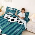 thumbnail image 3 of Erosebridal Blue Football Sport Court Full Size Sheets,Soccer Theme Boys Ball Games Bed Sheets For Kids 4 Pieces, 3 of 6