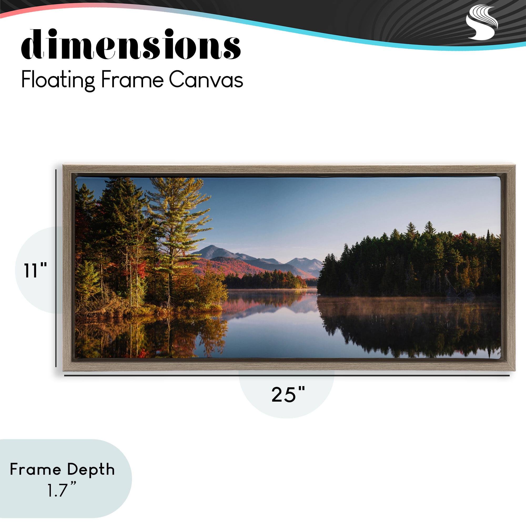 Stupell Industries Autumn Morning Reflection Brown Framed Floater Canvas Wall Art, design by Jonathan Zaharek