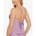 thumbnail image 3 of Salt + Cove Womens Juniors Tie Back V-Wire Tankini Swim Top, 3 of 4