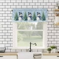 thumbnail image 4 of nqOlkjepod Blue Snowman Christmas Farmhouse Short Window Curtain Valances, Snowflake Green Xmas Tree Rod Pocket Kitchen Valances for Living Room Bedroom Bathroom Cafe, 1 Panel - 42" x 12", 4 of 8