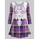 thumbnail image 1 of Camiseta de Talla Extra de Encaje a Cuadros con 3D Rosegal  Mangas largas de talla grande, 1 of 5