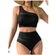 thumbnail image 1 of Conjunto de Bikini de Cintura Alta para Mujeres Color Sólido Alto Corte de una Pieza Traje de Baño, Traje de Surf Deportivo con Almohadillas Extraíbles para la Playa, 1 of 4
