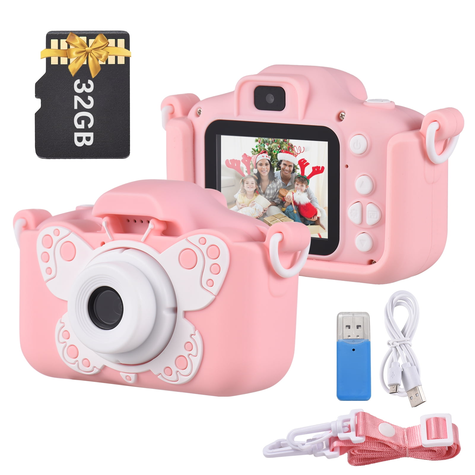 Tomfoto X7 Mini Camera Kids Camera Digital Camera 1080P Video Camera for  20MP Dual Lens 2.0 Inch IPS Screen Built-in Battery Cute Photo Frames 