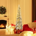 thumbnail image 3 of Costway 5 FT Pre-Lit Slim Christmas Tree Flocked Xmas Decoration 11 Modes 150 LED Lights, 3 of 10