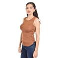 thumbnail image 2 of Blusa de canalé sin mangas /Juvenil, 0282 (Chedron) cafe M, 2 of 5