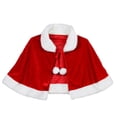 thumbnail image 2 of RV Capa de Navidad para mujer y niña, traje cálido de terciopelo grueso, chal corto rojo de capa de Papá Noel Sailing Electrónica, 2 of 5