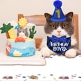 thumbnail image 2 of Cat Birthday Decorations, Cat Birthday Hat with Number Bandana Bow Tie Collar for Cats Kittens Apparel Birthday Outfits, 2 of 6