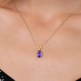 thumbnail image 3 of Gem Stone King 0.75 Ct Oval Purple Amethyst 18K Yellow Gold Plated Silver Pendant with Chain, 3 of 6