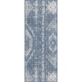 thumbnail image 4 of Unique Loom Outdoor Bohemian Collection Area Rug - Anthro (2' x 5' 3" Runner Blue/Ivory), 4 of 6