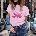 thumbnail image 2 of TYGHBN Women's Casual T Shirts with Cancer Awareness Ribbon Print Short Sleeve Round Neck Basic Style for Everyday Wear Spandex T Shirts Short Sleeve Running Shirts Women Women S Shirts Casual Womens, 2 of 5