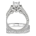 thumbnail image 3 of 2.10 Carat Antique Bridal Set Engagement Ring with Princess Cut Diamond in 10k White Gold, 3 of 3