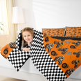 thumbnail image 4 of Feelyou Modern Motorcycle Print Bedding Comforter Set for Kid, Est Sleep Sports Twin Comforter Sets, Checkered Buffalo Reversible Bedding Set, Super Cozy Room Decor, 2 Pieces, 4 of 8