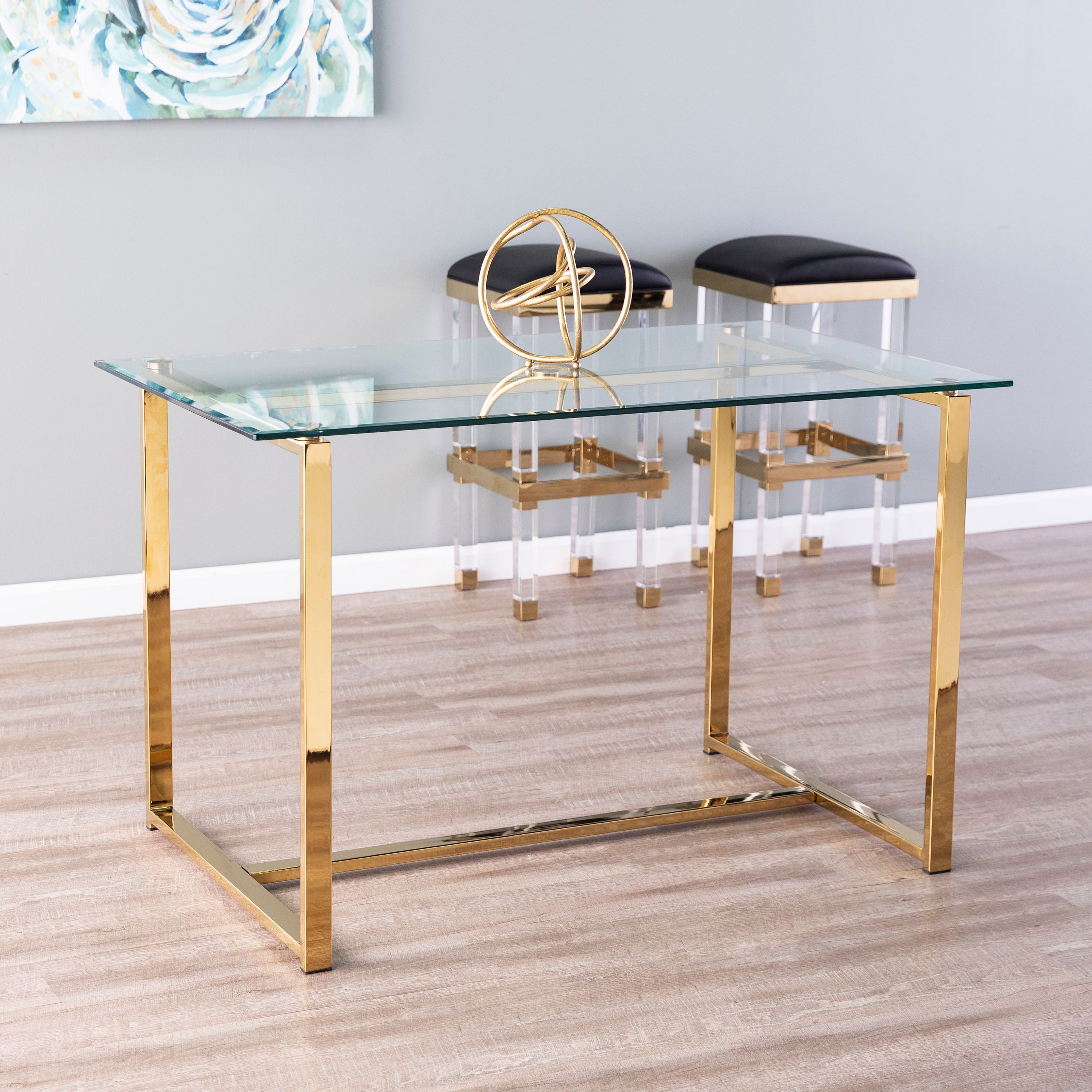 Achazl Glass Table/Desk by Chateau Lyon