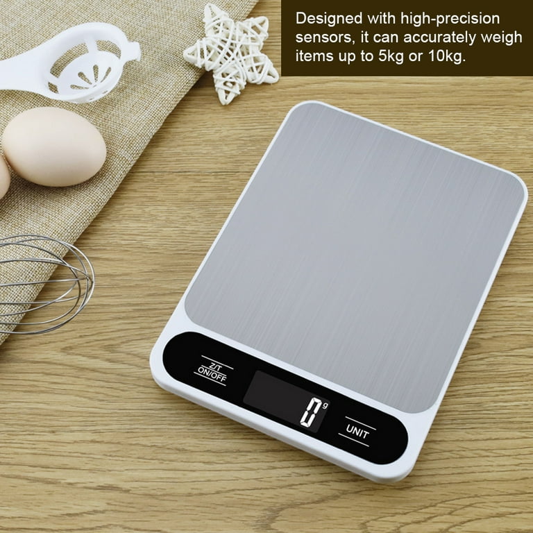 1pc Battery Operated Stainless Steel 5kg Kitchen Scale Accurate To