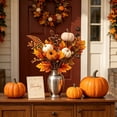 thumbnail image 4 of Fall Artificial Pumpkin & Maple Leaf Floral Bouquet Fall Home Decor And Holiday Decorations Artificial Thanksgiving Table Faux Autumn Floral Arrangements for Home Decor Housewarming Gift, 4 of 6