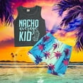 thumbnail image 2 of Boy Outfits Kids Boys Tree Letter Print Vest and Tropical Leaf Prints Shorts Beachwear 2 Piece Set for Summer Baby Outfits Blue 12 Months-18 Months, 2 of 7
