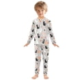 thumbnail image 6 of FORMRS Long Sleeve Top and Pants Pajama Set for Niños 2-Piece Sleepwear, Sizes 18M-8Y, Gray Cartoon Pattern, 6 of 6