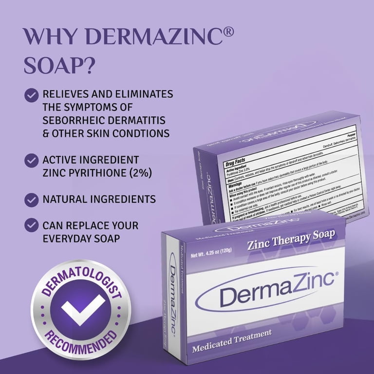 Mama & Kids medicated cosmi soap ４個セット Dermazinc Zinc Therapy Medicated Soap, 4.25 Oz for Skin Care