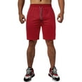 thumbnail image 3 of LELINTA Summer Men's 2-in-1 Beach Shorts Casual Short Pants Gym Fitness Jogging Sports Wear Mens Swim Shorts Plain Mesh Lining Quick Dry Swimming Summer Beach Pool Trunks, Black/ Red/ Khika/ Grey, 3 of 5