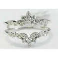 thumbnail image 3 of beryl_creation 14K White Gold Finish 925 Sterling Silver 1 Ct Diamond Enhnacer Guard Wrap Flower Cluster Wedding Engagemnet Ring-7.5, 3 of 3