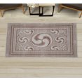 thumbnail image 1 of Geometric Decorative Rug, Whirling Look Abstract Circle Design Rounds Pattern in Soft Colors Print, Quality Carpet for Bedroom Dorm and Living Room, 6 Sizes, Cocoa and Off White, by Ambesonne, 1 of 1