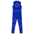 thumbnail image 6 of Yeahdor Kids Girls Sleeveless Mesh Splice Rhinestones Gymnastics Unitard Figure Skating Dance Jumpsuit Blue 8, 6 of 7