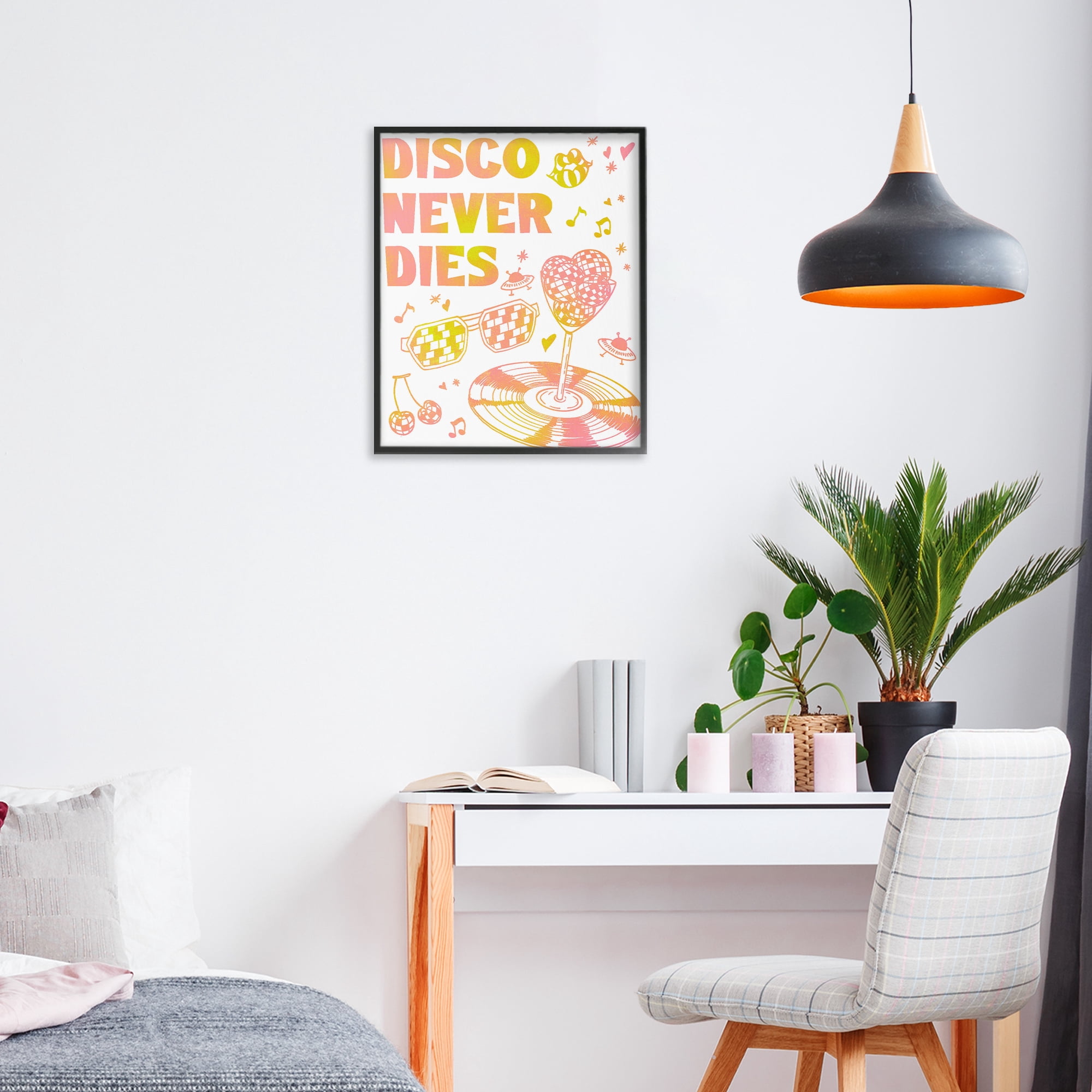 Stupell Industries Disco Never Dies Black Framed Giclee Art, design by Ziwei Li