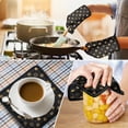 thumbnail image 4 of Black Gold Sun Moon Pattern Kitchen Oven Mitt and Pot Holder Sets 2 Pcs for Baking, Cooking and Grilling, Heat Resistant Up To 392 °F, 4 of 7