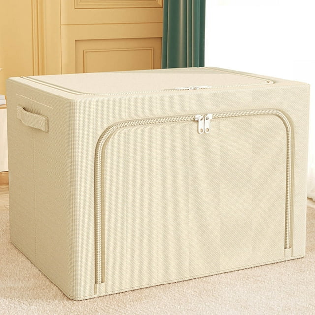 Xihbxyly Caja para Guardar Ropa, Organizador de Tela de Gran Capacidad, Asas Reforzadas, Cierre de Cremallera, Diseño Plegable, Ideal para Guardar Ropa En El Armario o Colchas, Duradera y Práctica, T