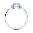 thumbnail image 3 of SuperJeweler 2 1/2 Carat Octagon Shape Aquamarine and Diamond Ring In Sterling Silver For Women, 3 of 6