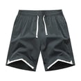 thumbnail image 4 of LEKWK Athletic Shorts for Men Elastic Waist Drawstring Workout Short with Contrast Trim Lightweight Quick Dry Gym Activewear with Pockets Dark Gray XL, 4 of 4