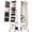 White, variant on 360° Swivel Mirrored Jewelry Armoire, Full Length Mirror with Lockable Storage, Floor Standing Organizer with Makeup Mirror, Drawers & Back Shelves (White)