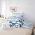 thumbnail image 5 of Manfei Flower Bedding Comforter Set 7-Piece,Rustic Farmhouse Cabin Queen Bedding Sets,Blue White Queen Sheet Sets,Ultra Soft Bedroom Decoration Reversible, 5 of 7