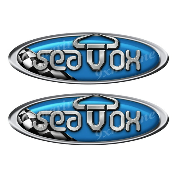Two Sea Ox Vinyl Racing Oval Stickers - 10" long each