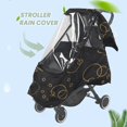 thumbnail image 3 of Universal Stroller Rain Cover Waterproof Wind Dust Shield Baby Stroller Pushchair Pram Newborn Stroller Cover-Black, 3 of 5