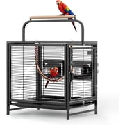 VINGLI Bird Cage, 25 inch Wrought Iron Bird Travel Carrier, Cage with Handle for Parakeets, Parrot, Lovebirds, Finches, Small/Medium Birds