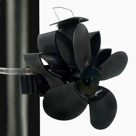 Wood Stove Fan Heat Powered Shaped Heat Distribution 4-Blade Silent Flue Pipe Hanging Fireplace Fan