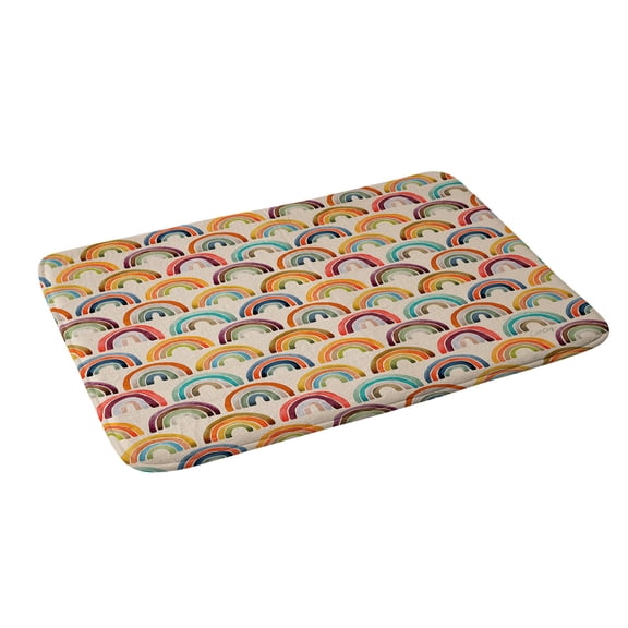 Society6 Cat Coquillette Rainbow Watercolor Retro Palette Bath Mat 34" x 21"