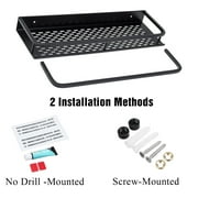Wall Mounted Dual-level Bathroom Storage Rack Shelf &Towel Rack & Shelf Holder Kitchen Rack Organizer Shower Shelf