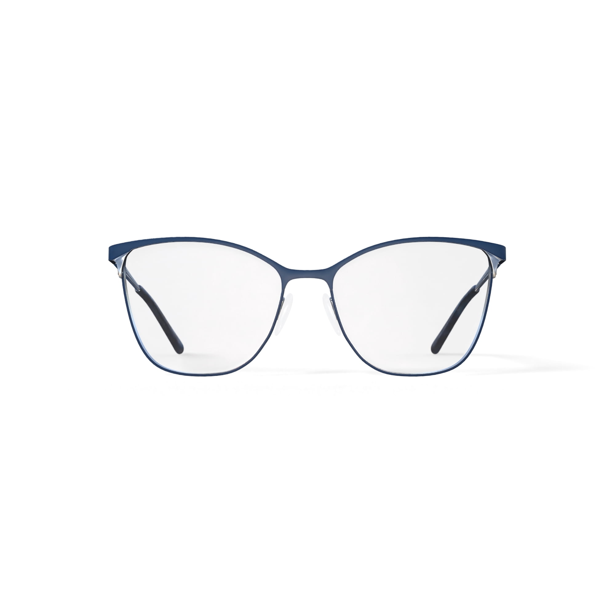 Bio Eyes Women's Chloe Square Prescription Eyeglasses with Case, Blue/Silver