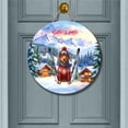 thumbnail image 2 of Hello Welcome Winter The Ski Chesapeake Bay Retriever Snowy Day Round Wood Sign Chessie Dog Lover Hanging Wall Home Decor - 13013, 2 of 5