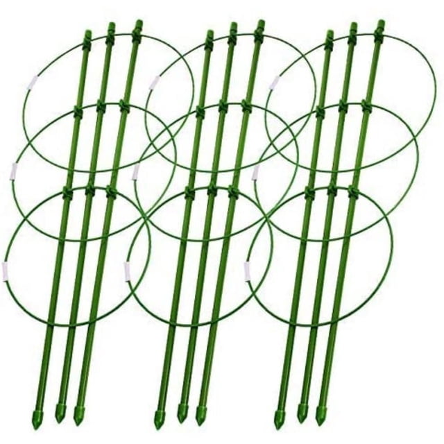 Cages de Soutien pour Plantes 18 Pouces Cages pour Plantes avec 3 Anneaux Ajustables, Lot de 3 (18 Pouces)