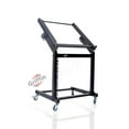 thumbnail image 6 of Rack Mount Rolling Stand and Adjustable Top Mixer Platform Mount 19U by Griffin Cart Holder for Music Studio Pro Audio Recording Cabinet Stage Equipment DJ PA Gear Display Case for Amplifiers, Effects, 6 of 14